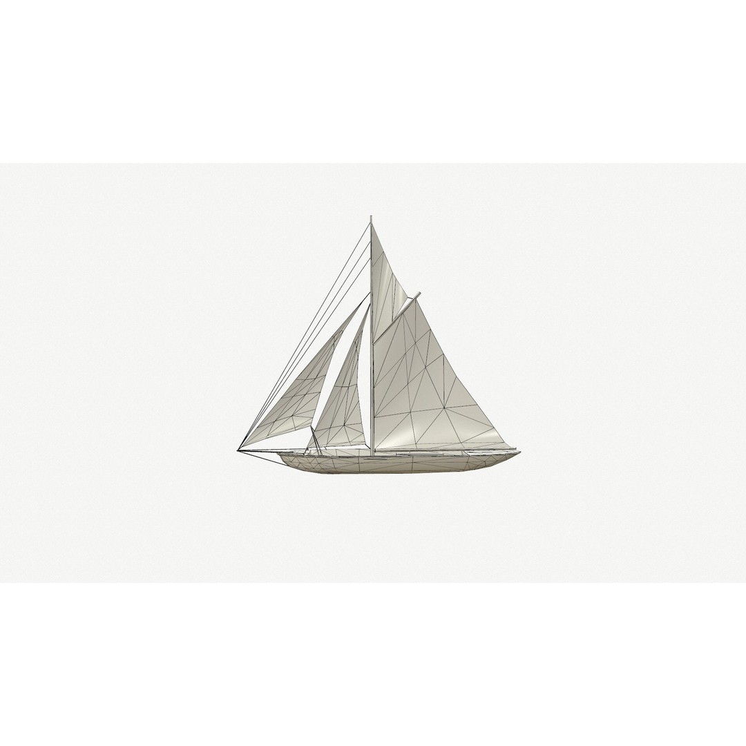 Sailboat 3D Model – Low Poly PBR Game Asset, FBX, OBJ - View 9