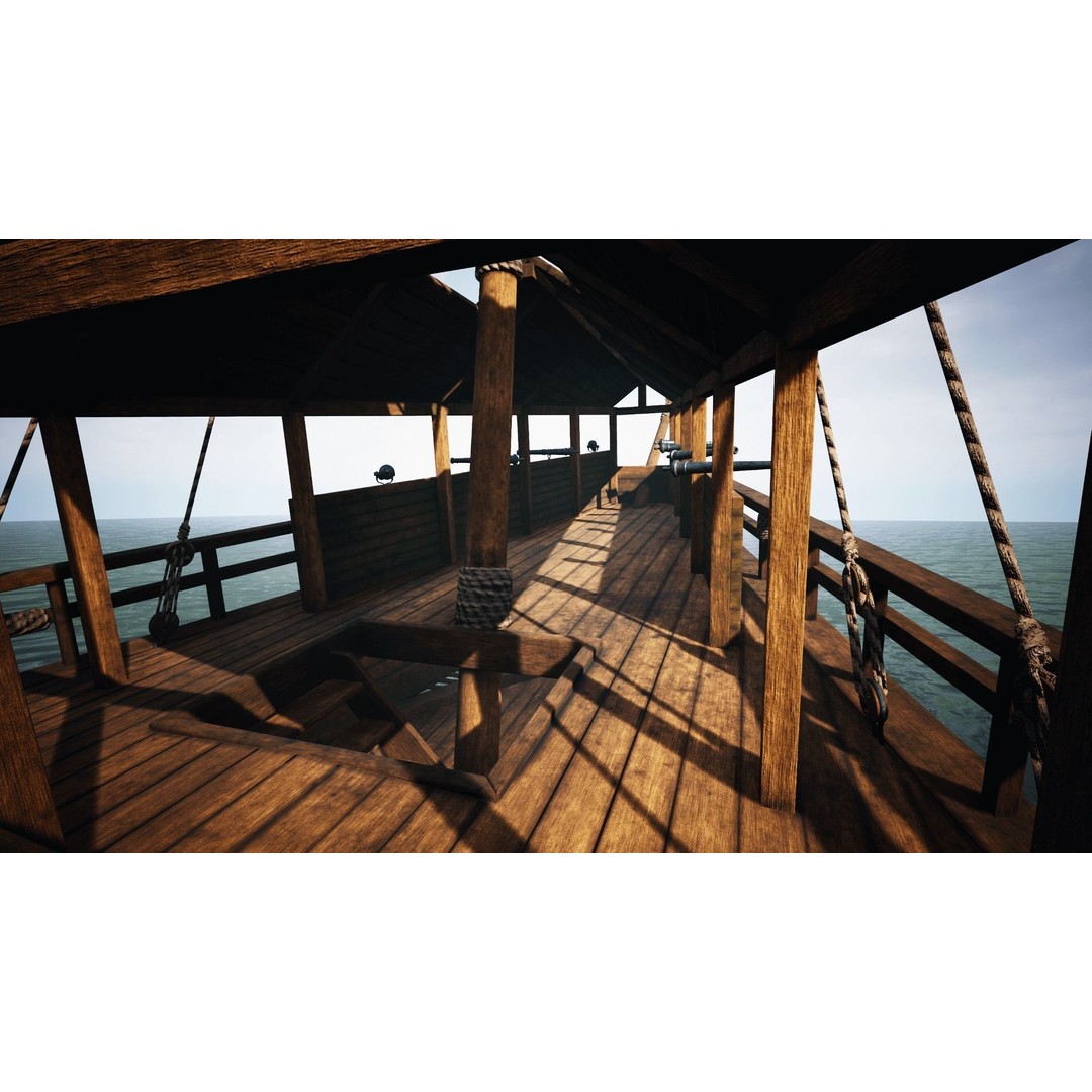 Peter von Danzig 3D Model – Low Poly Historic Ship, FBX, PBR - View 14