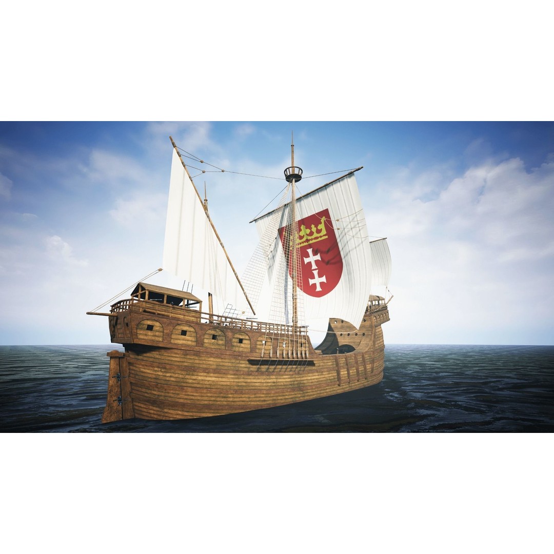 Peter von Danzig 3D Model – Low Poly Historic Ship, FBX, PBR - View 15