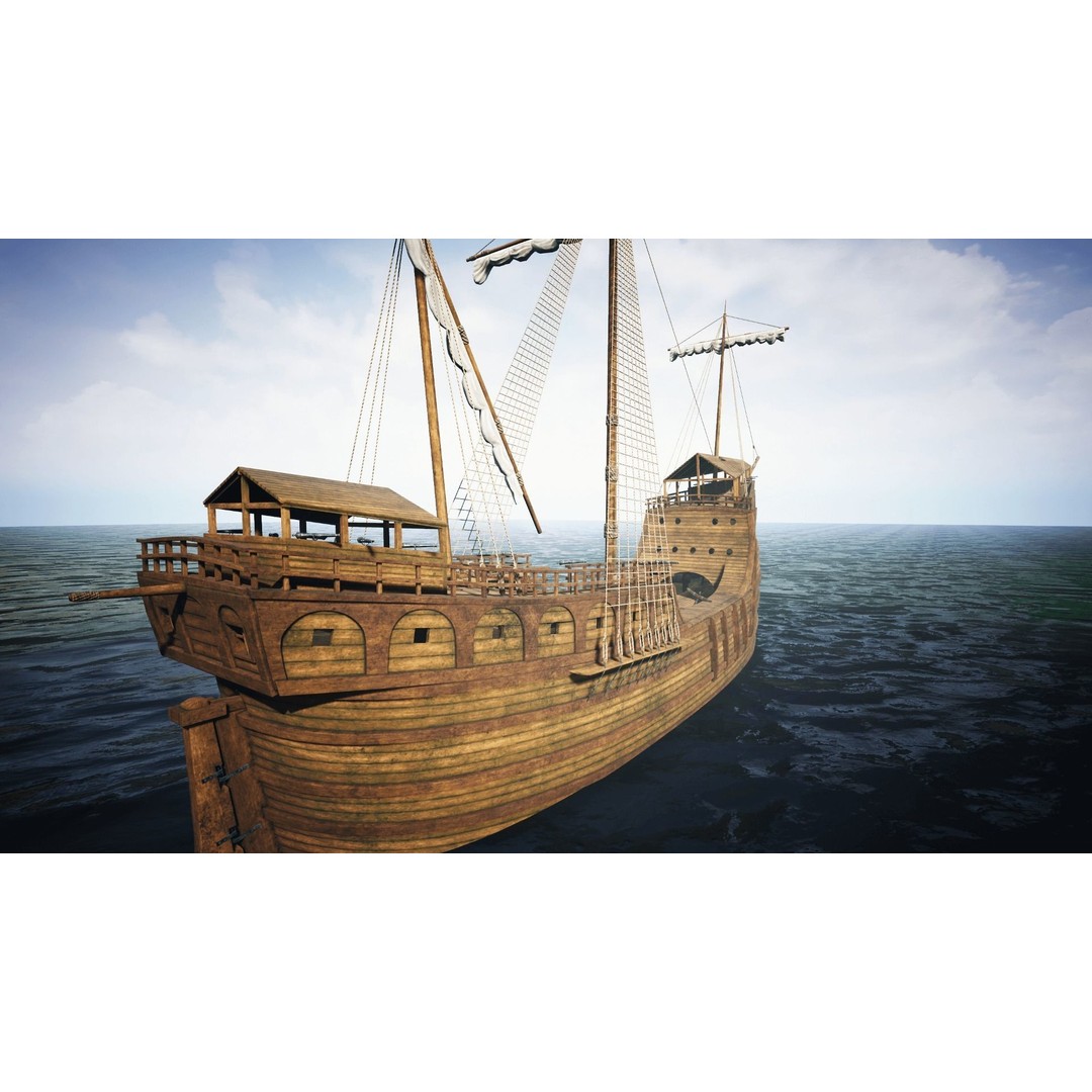 Peter von Danzig 3D Model – Low Poly Historic Ship, FBX, PBR - View 16