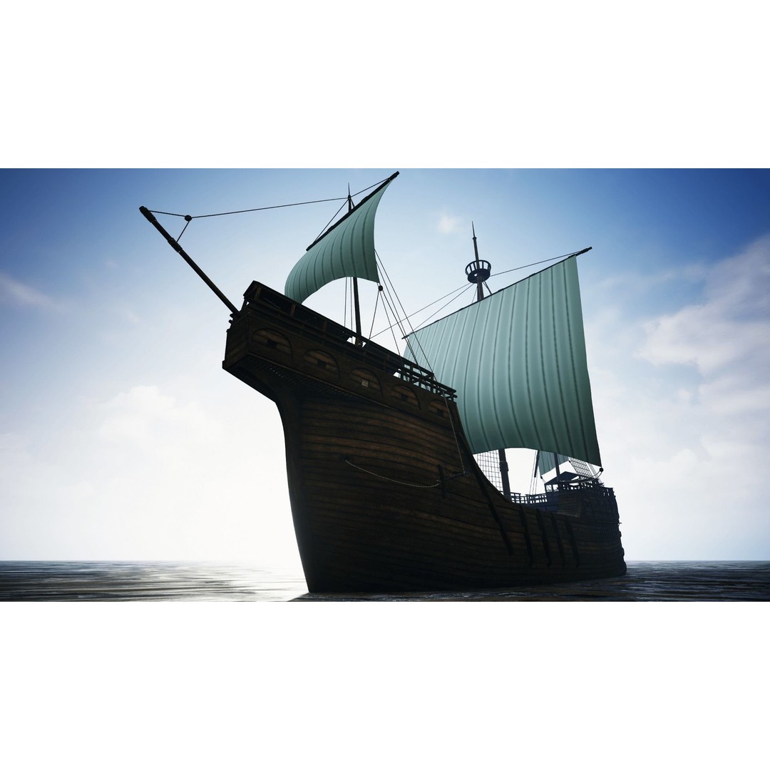 Peter von Danzig 3D Model – Low Poly Historic Ship, FBX, PBR - View 17