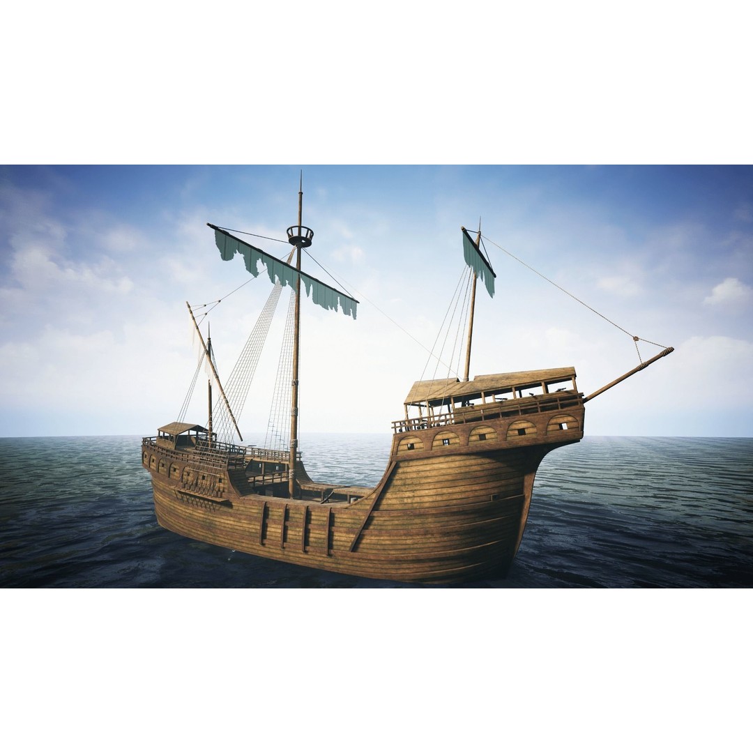 Peter von Danzig 3D Model – Low Poly Historic Ship, FBX, PBR - View 19