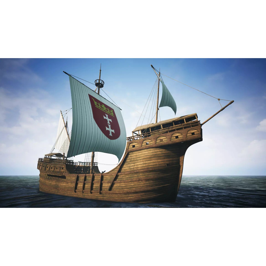 Peter von Danzig 3D Model – Low Poly Historic Ship, FBX, PBR - View 2