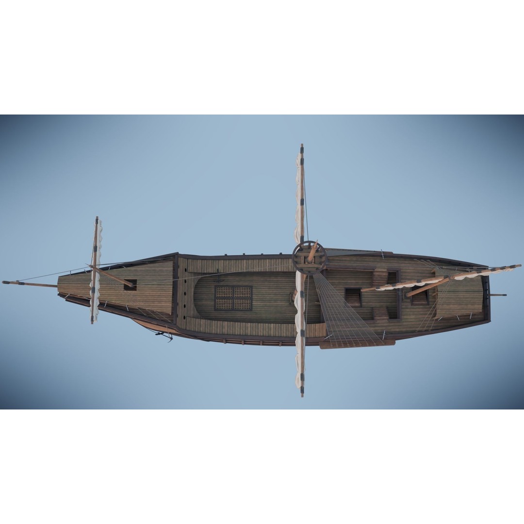 Peter von Danzig 3D Model – Low Poly Historic Ship, FBX, PBR - View 27