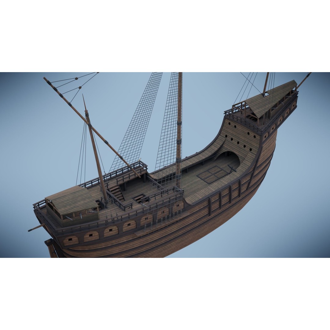 Peter von Danzig 3D Model – Low Poly Historic Ship, FBX, PBR - View 29