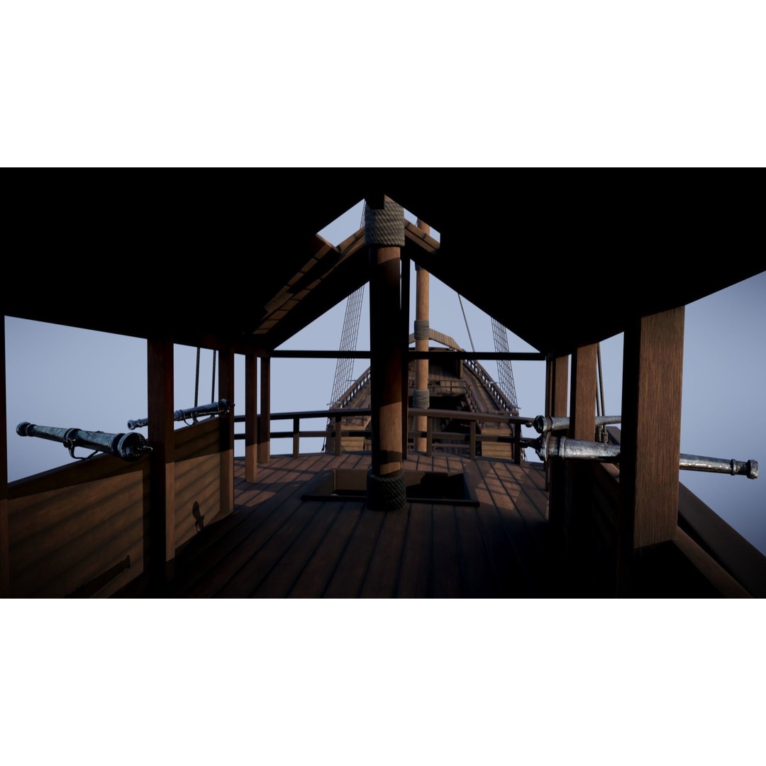 Peter von Danzig 3D Model – Low Poly Historic Ship, FBX, PBR - View 32