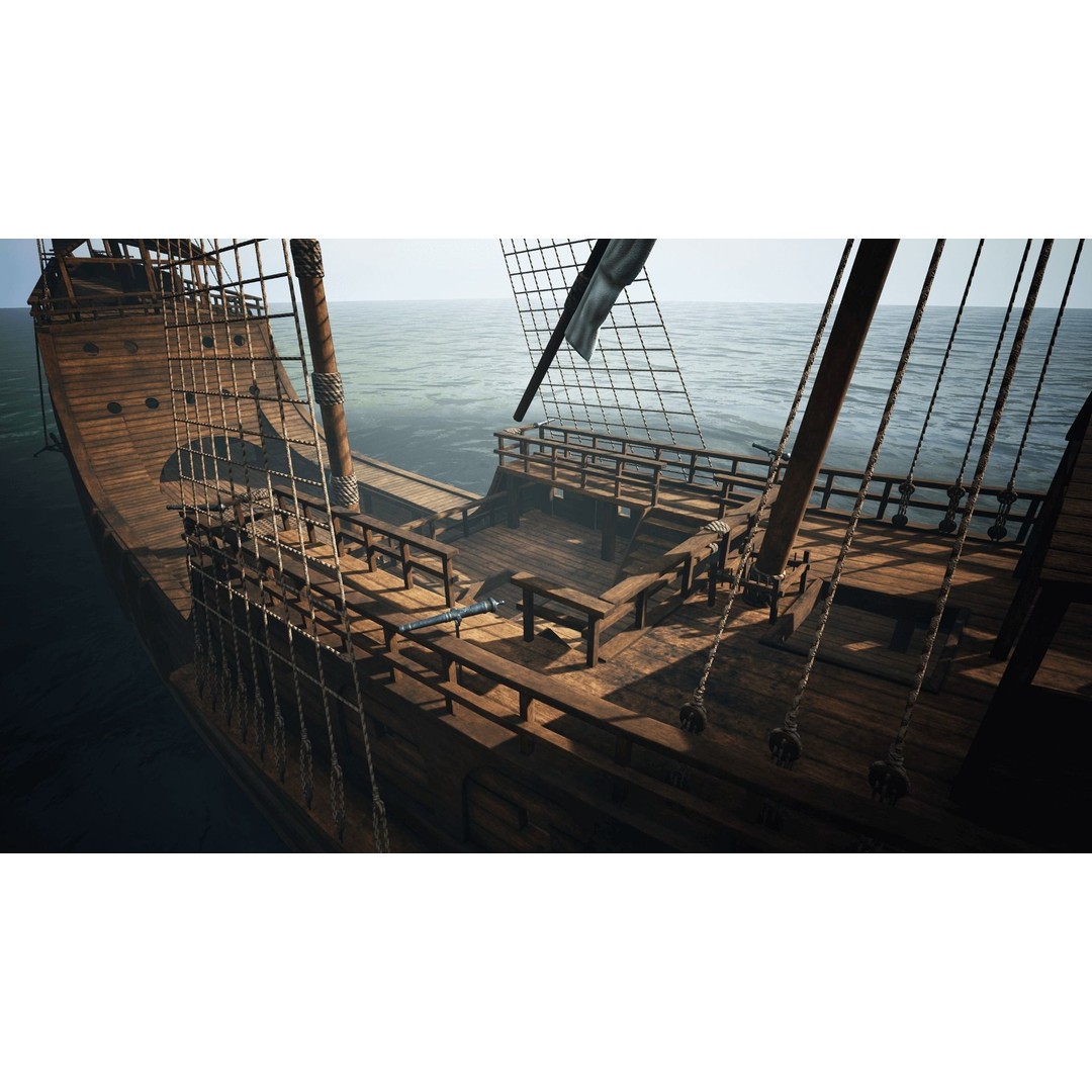Peter von Danzig 3D Model – Low Poly Historic Ship, FBX, PBR - View 4