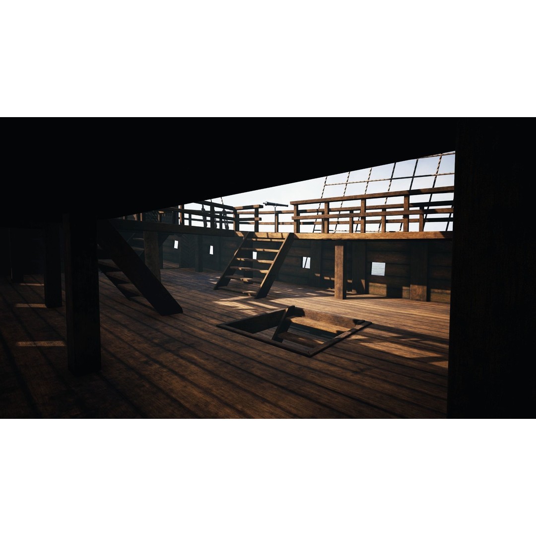 Peter von Danzig 3D Model – Low Poly Historic Ship, FBX, PBR - View 7