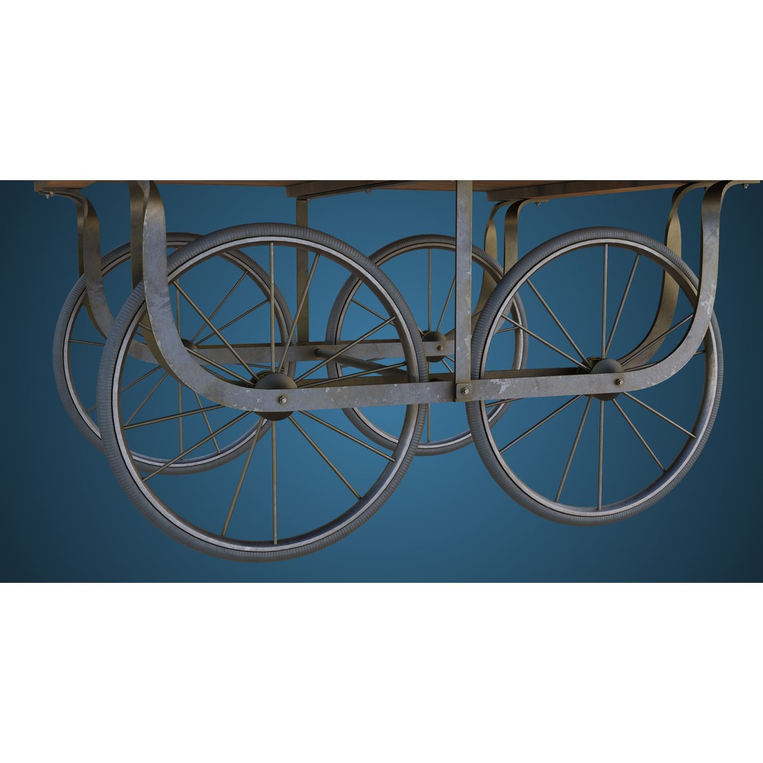 Wooden Vendor Cart 3D Model – Low-Poly Game Asset, FBX, PBR Textures - View 15