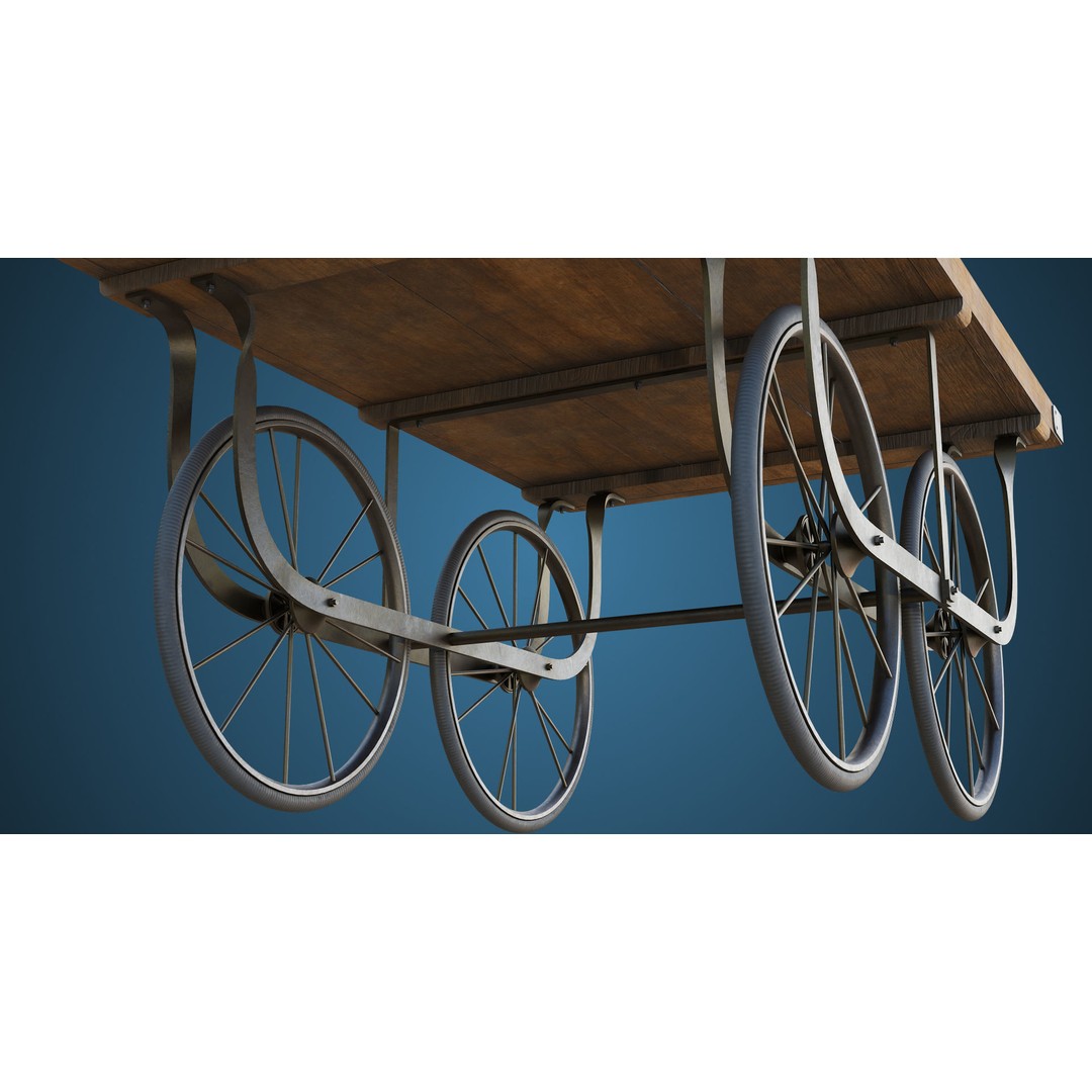 Wooden Vendor Cart 3D Model – Low-Poly Game Asset, FBX, PBR Textures - View 16