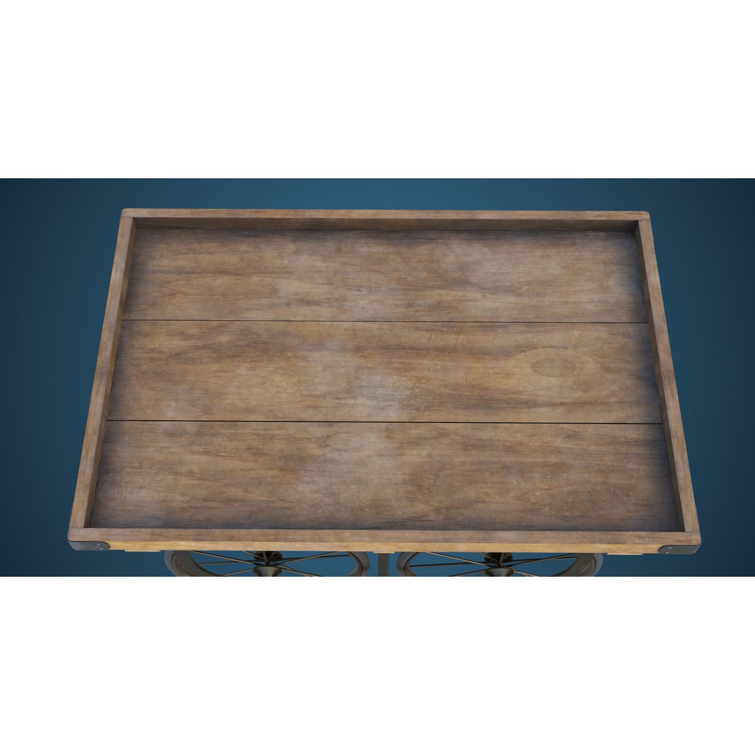 Wooden Vendor Cart 3D Model – Low-Poly Game Asset, FBX, PBR Textures - View 20