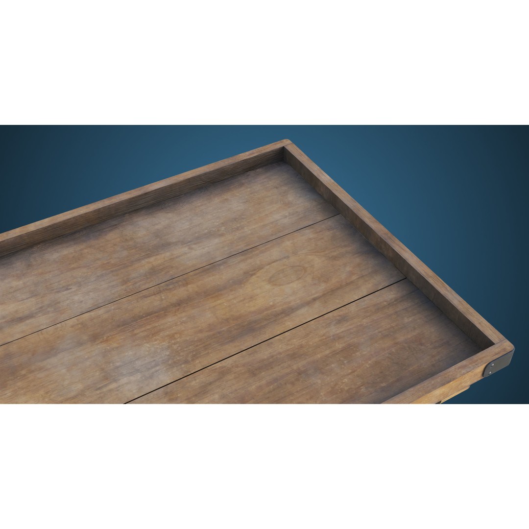 Wooden Vendor Cart 3D Model – Low-Poly Game Asset, FBX, PBR Textures - View 21