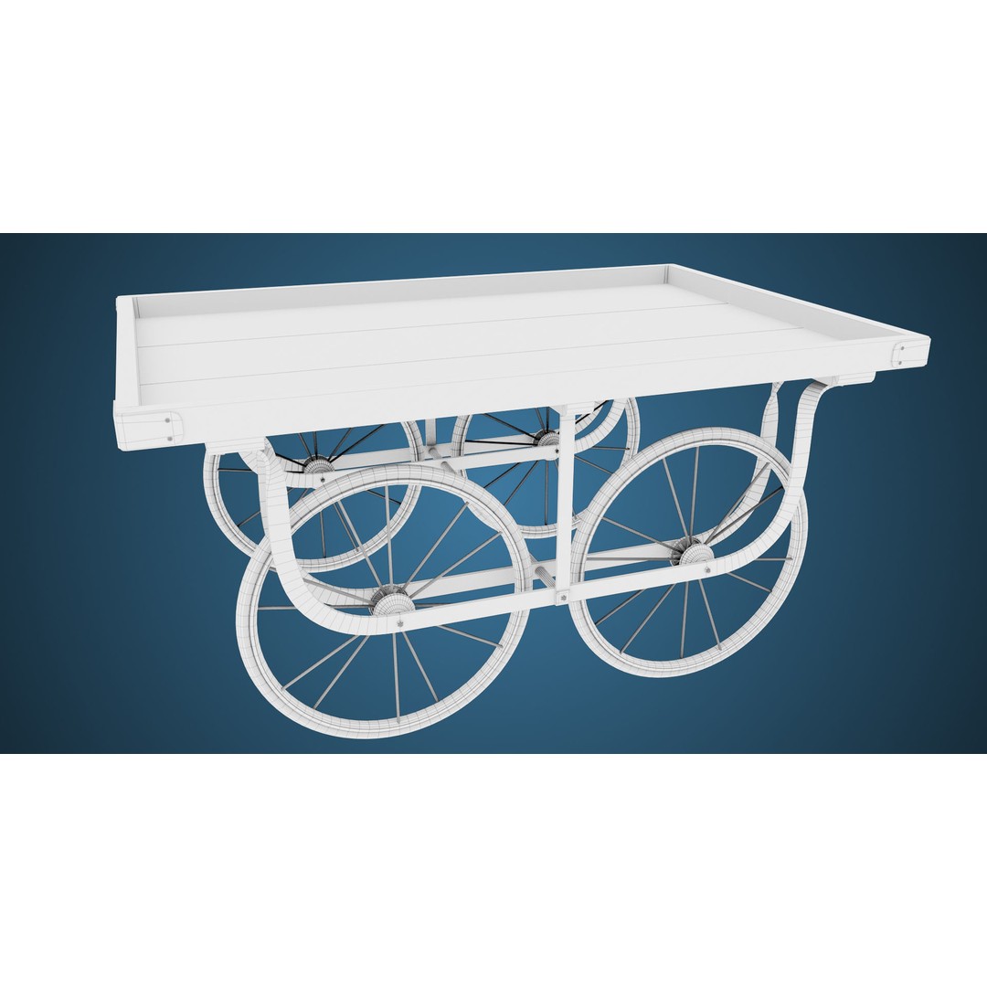 Wooden Vendor Cart 3D Model – Low-Poly Game Asset, FBX, PBR Textures - View 23