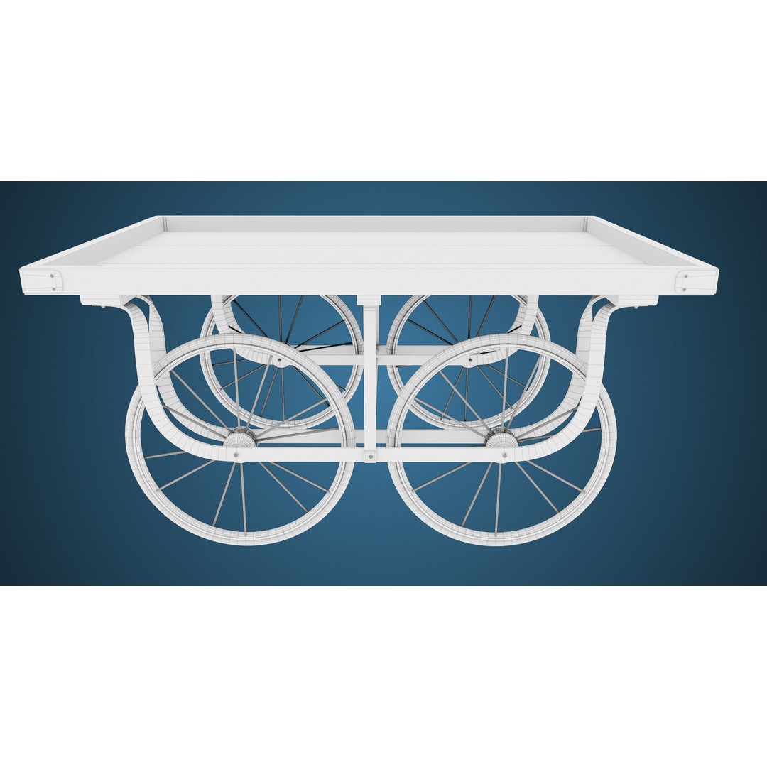 Wooden Vendor Cart 3D Model – Low-Poly Game Asset, FBX, PBR Textures - View 24