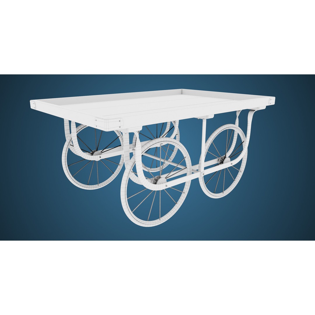 Wooden Vendor Cart 3D Model – Low-Poly Game Asset, FBX, PBR Textures - View 25
