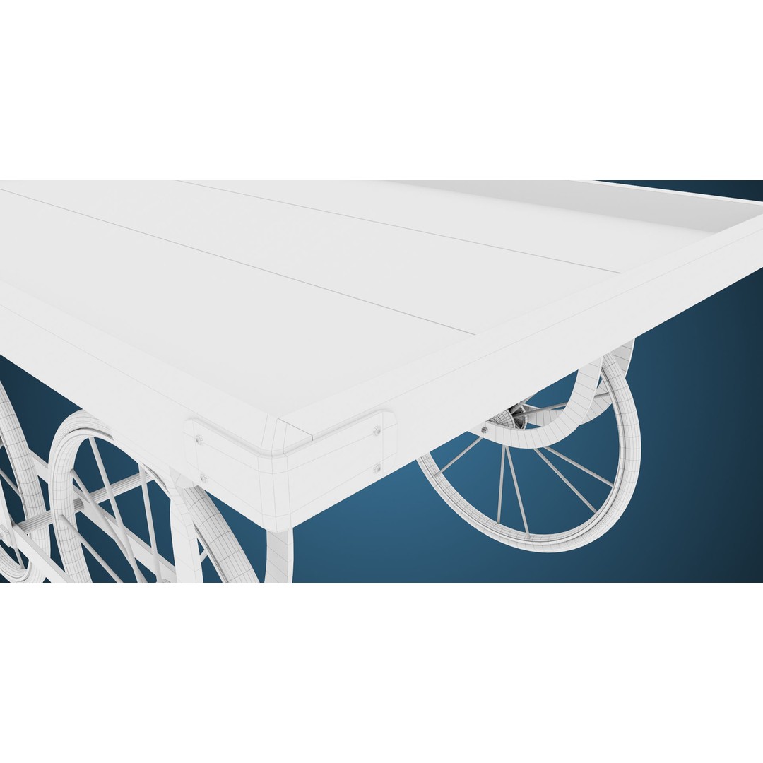 Wooden Vendor Cart 3D Model – Low-Poly Game Asset, FBX, PBR Textures - View 26