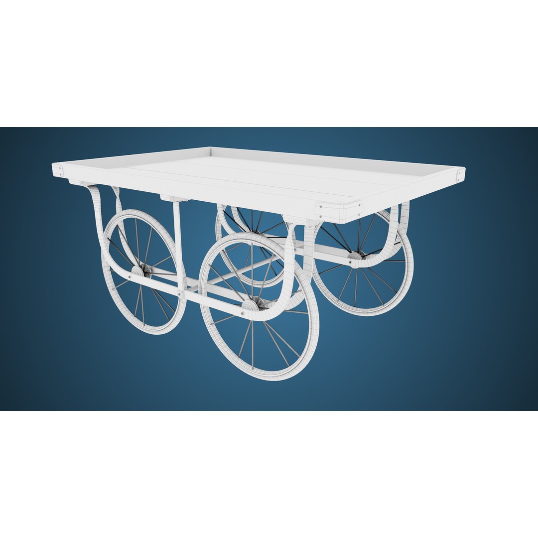 Wooden Vendor Cart 3D Model – Low-Poly Game Asset, FBX, PBR Textures - View 27