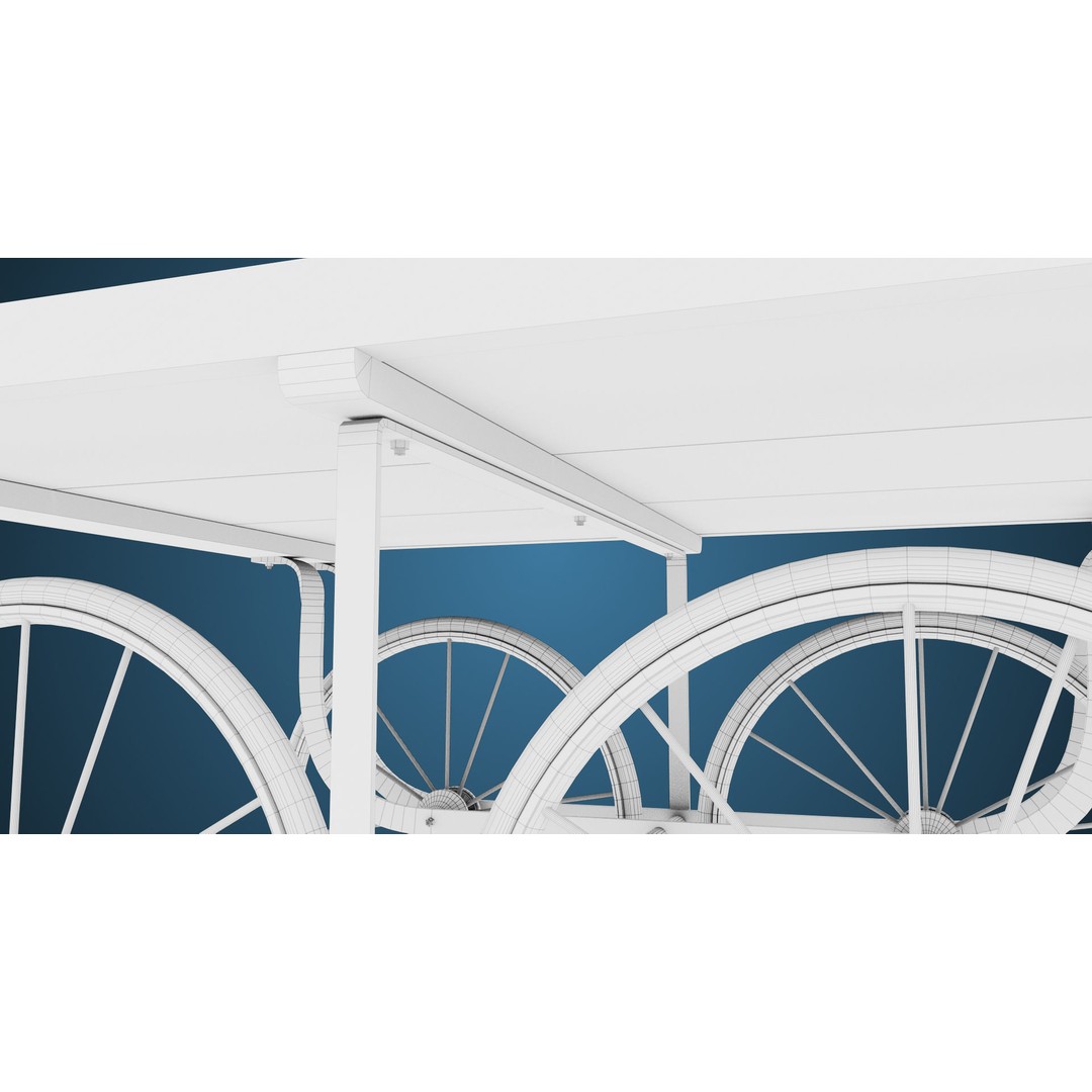 Wooden Vendor Cart 3D Model – Low-Poly Game Asset, FBX, PBR Textures - View 29