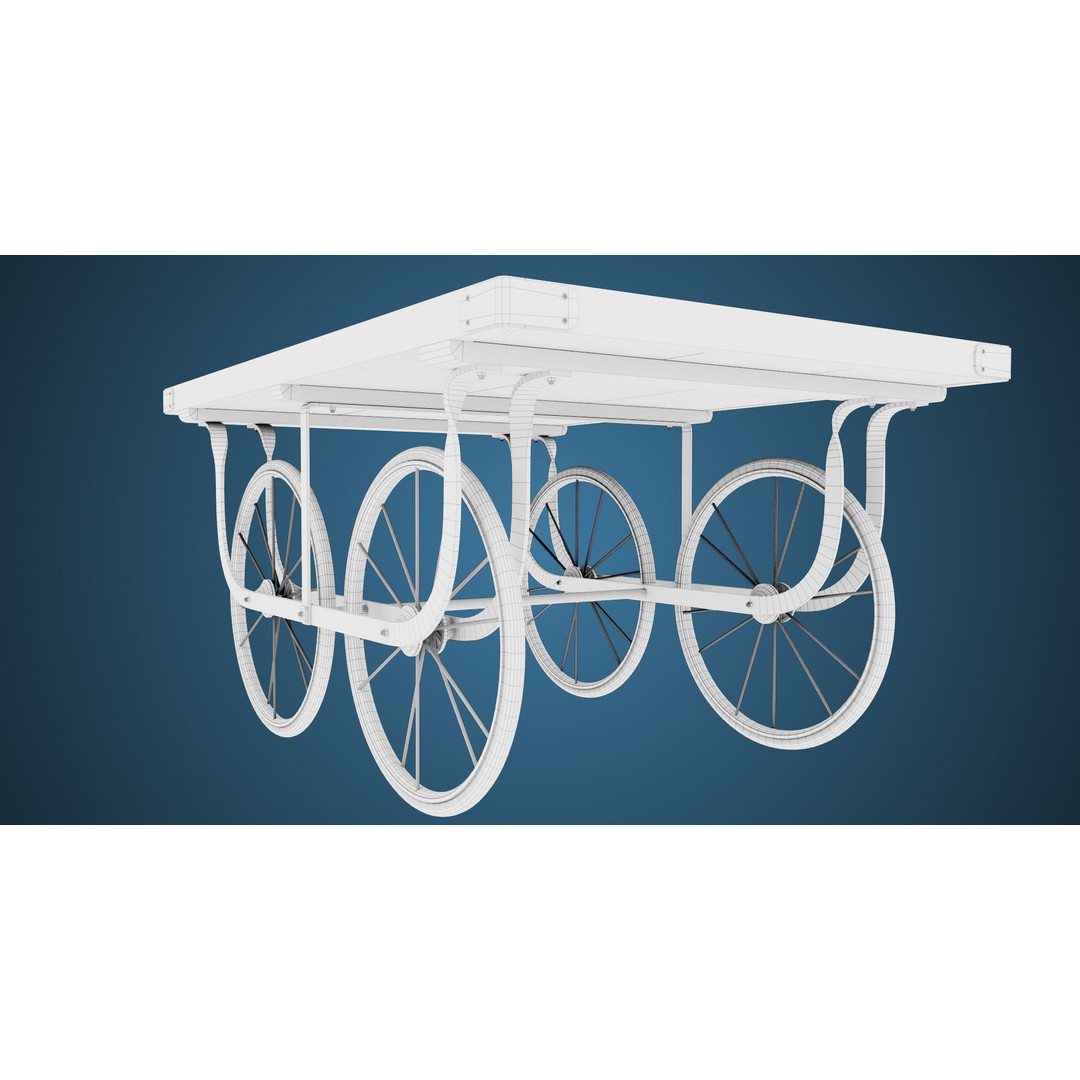 Wooden Vendor Cart 3D Model – Low-Poly Game Asset, FBX, PBR Textures - View 30