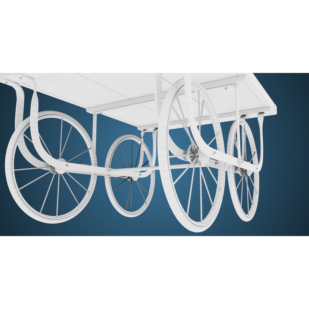 Wooden Vendor Cart 3D Model – Low-Poly Game Asset, FBX, PBR Textures - View 33