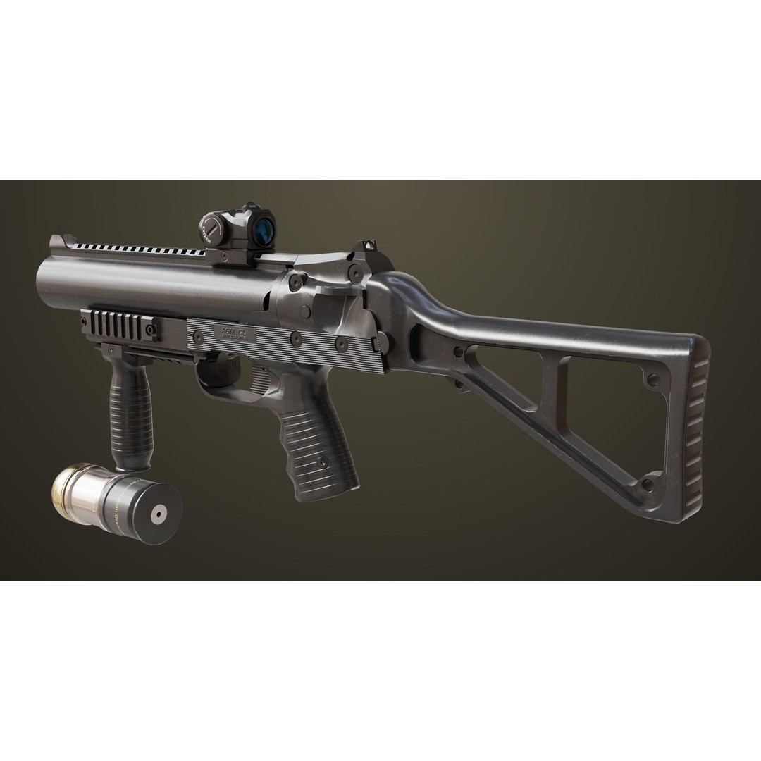 Grenade Launcher 3D Model – Low Poly PBR Game Asset for Unity & Unreal - View 13
