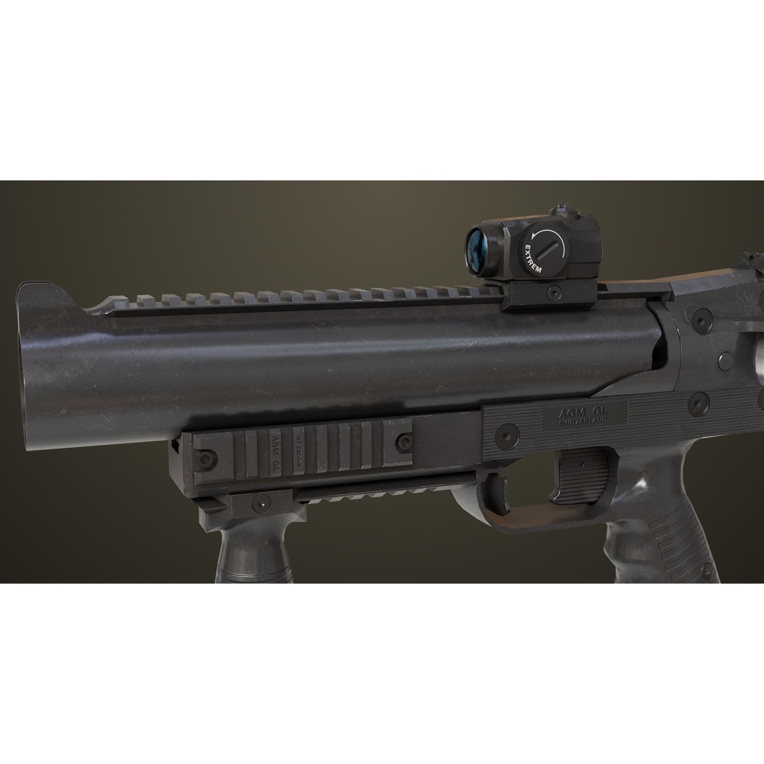 Grenade Launcher 3D Model – Low Poly PBR Game Asset for Unity & Unreal - View 14
