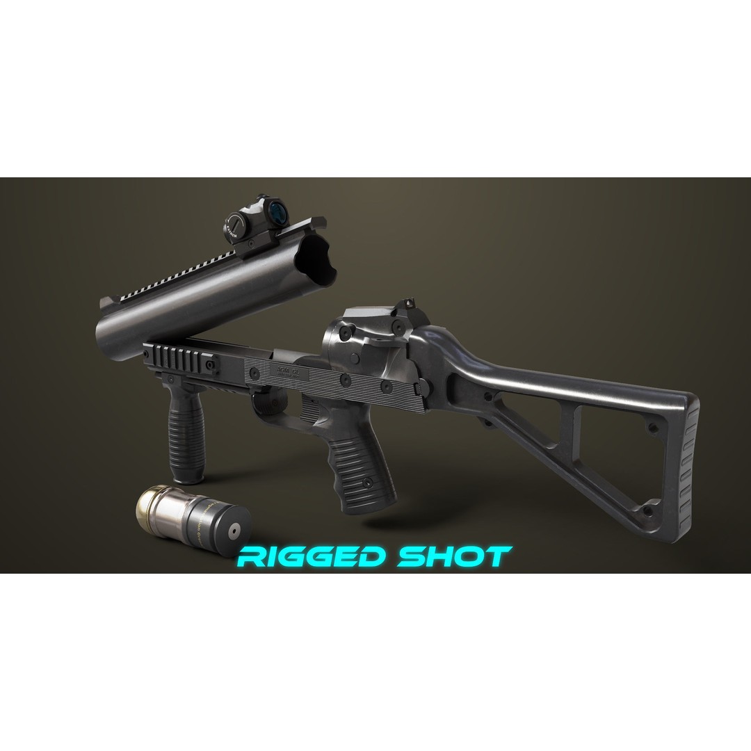 Grenade Launcher 3D Model – Low Poly PBR Game Asset for Unity & Unreal - View 20