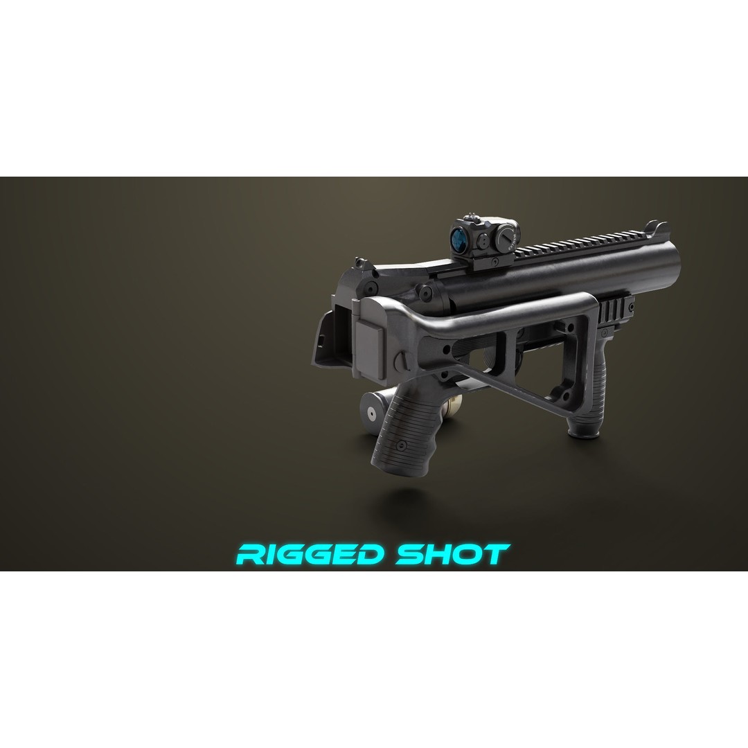 Grenade Launcher 3D Model – Low Poly PBR Game Asset for Unity & Unreal - View 21