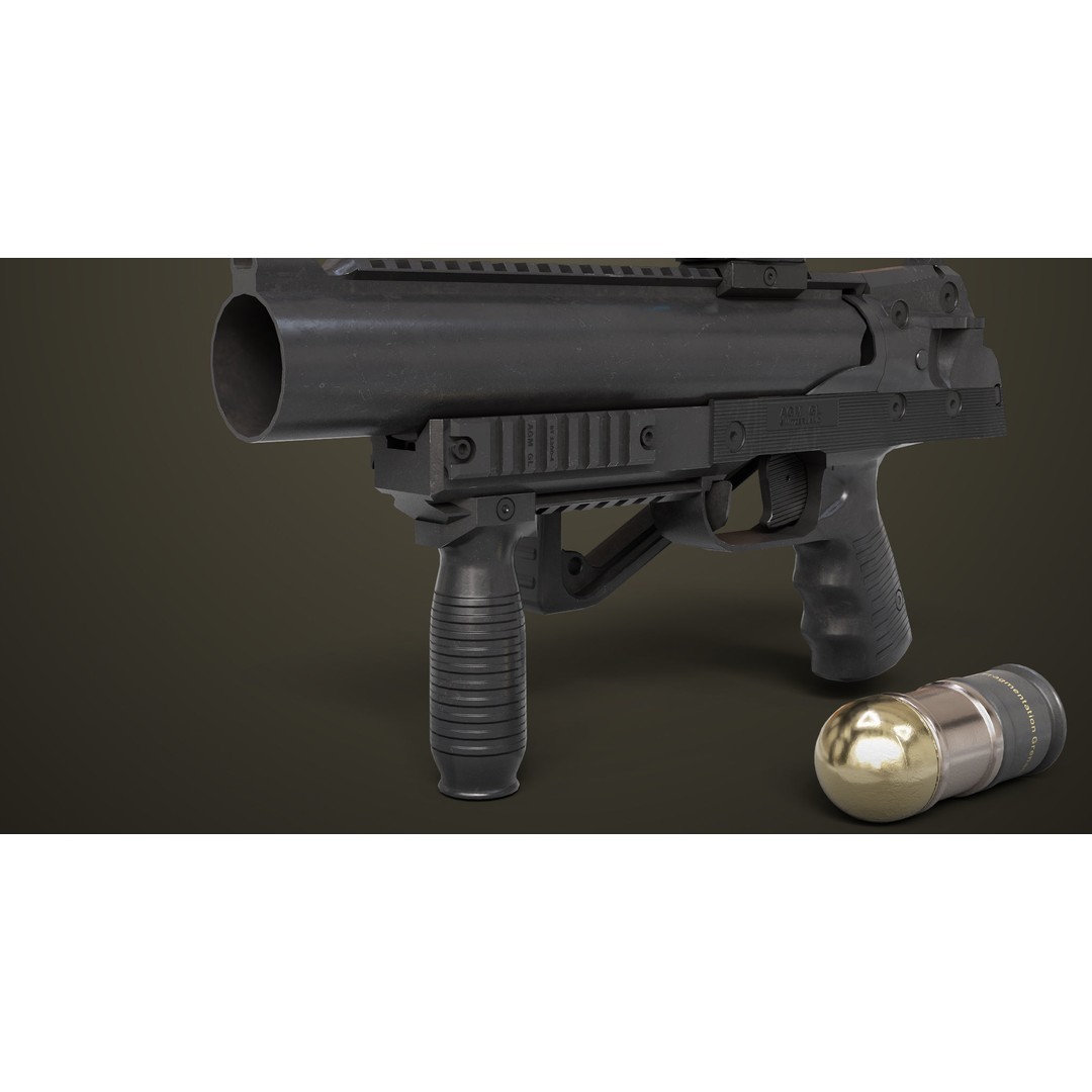 Grenade Launcher 3D Model – Low Poly PBR Game Asset for Unity & Unreal - View 25