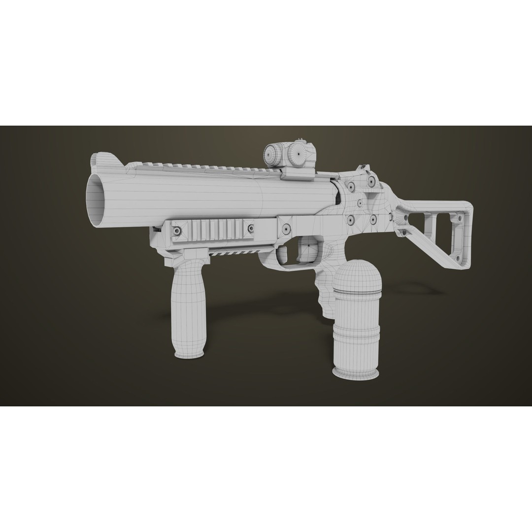 Grenade Launcher 3D Model – Low Poly PBR Game Asset for Unity & Unreal - View 30