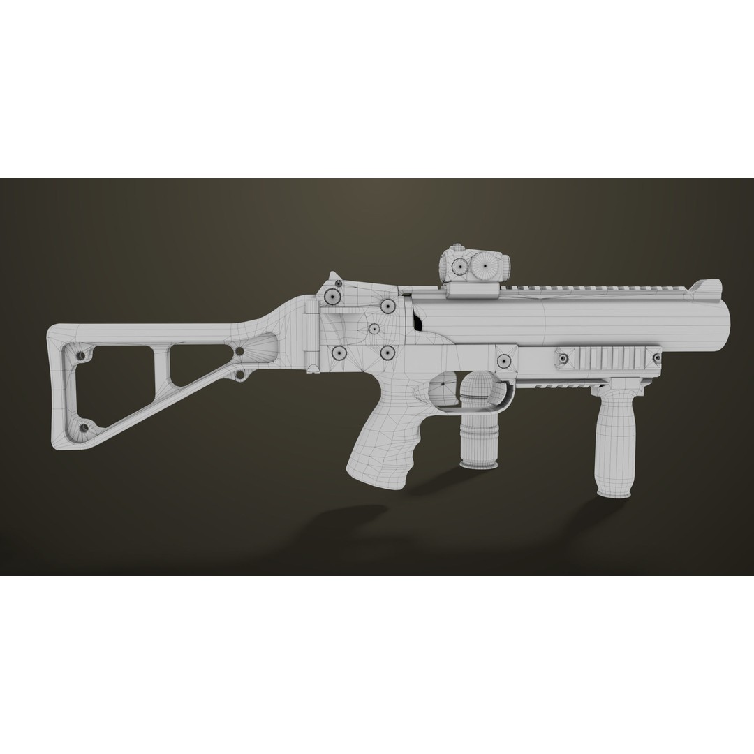 Grenade Launcher 3D Model – Low Poly PBR Game Asset for Unity & Unreal - View 33