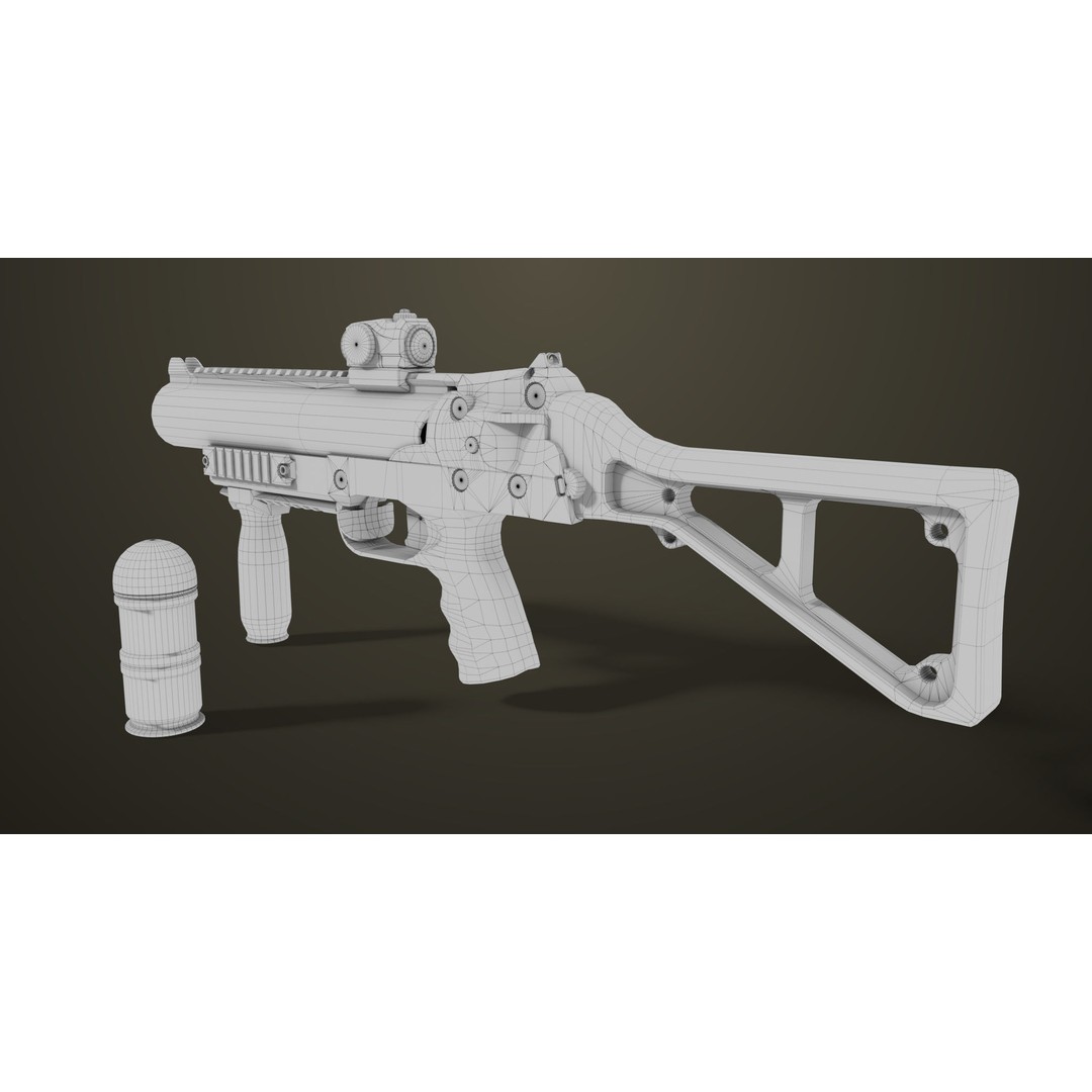 Grenade Launcher 3D Model – Low Poly PBR Game Asset for Unity & Unreal - View 35