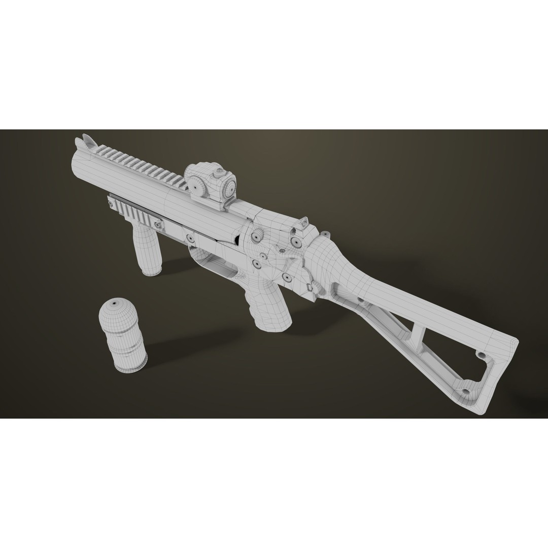 Grenade Launcher 3D Model – Low Poly PBR Game Asset for Unity & Unreal - View 36