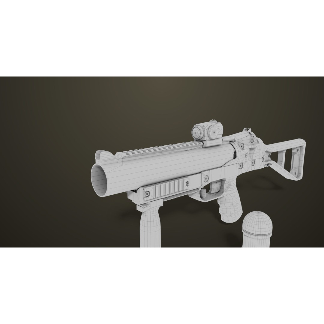 Grenade Launcher 3D Model – Low Poly PBR Game Asset for Unity & Unreal - View 37
