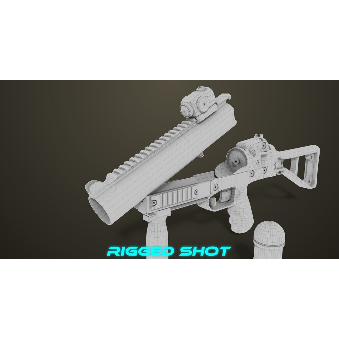 Grenade Launcher 3D Model – Low Poly PBR Game Asset for Unity & Unreal - View 38