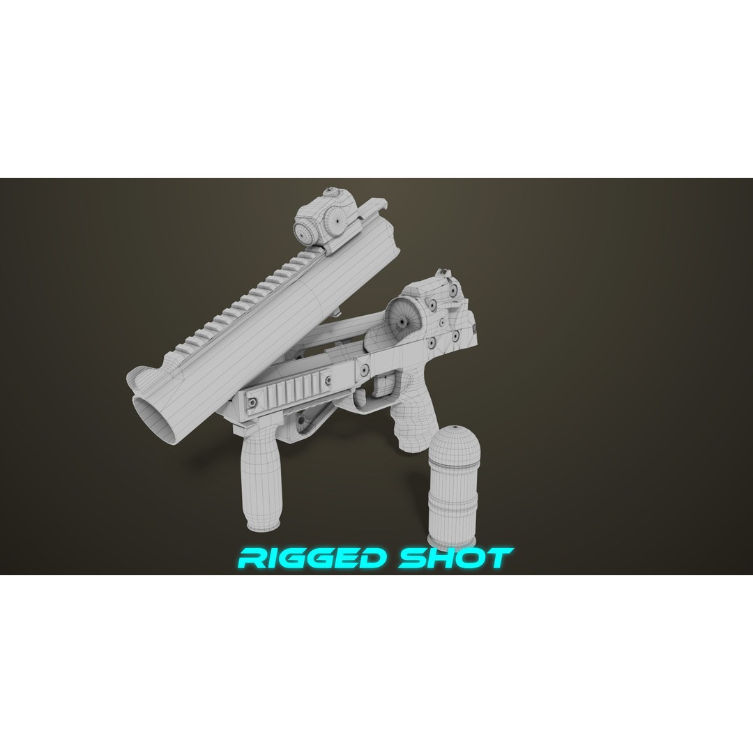 Grenade Launcher 3D Model – Low Poly PBR Game Asset for Unity & Unreal - View 48