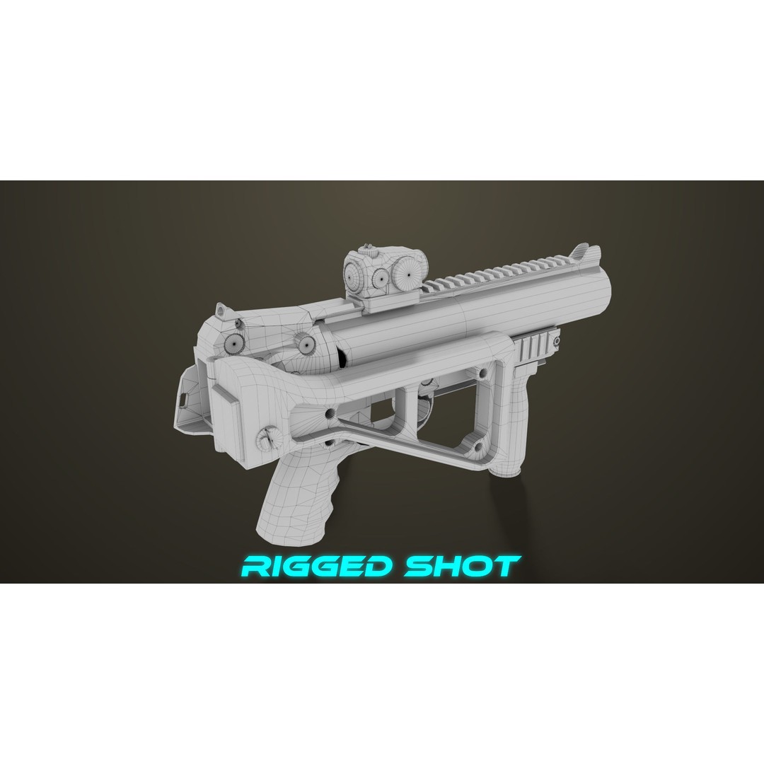 Grenade Launcher 3D Model – Low Poly PBR Game Asset for Unity & Unreal - View 49