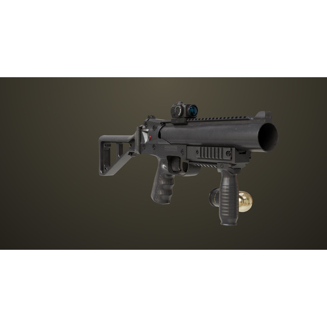 Grenade Launcher 3D Model – Low Poly PBR Game Asset for Unity & Unreal - View 7