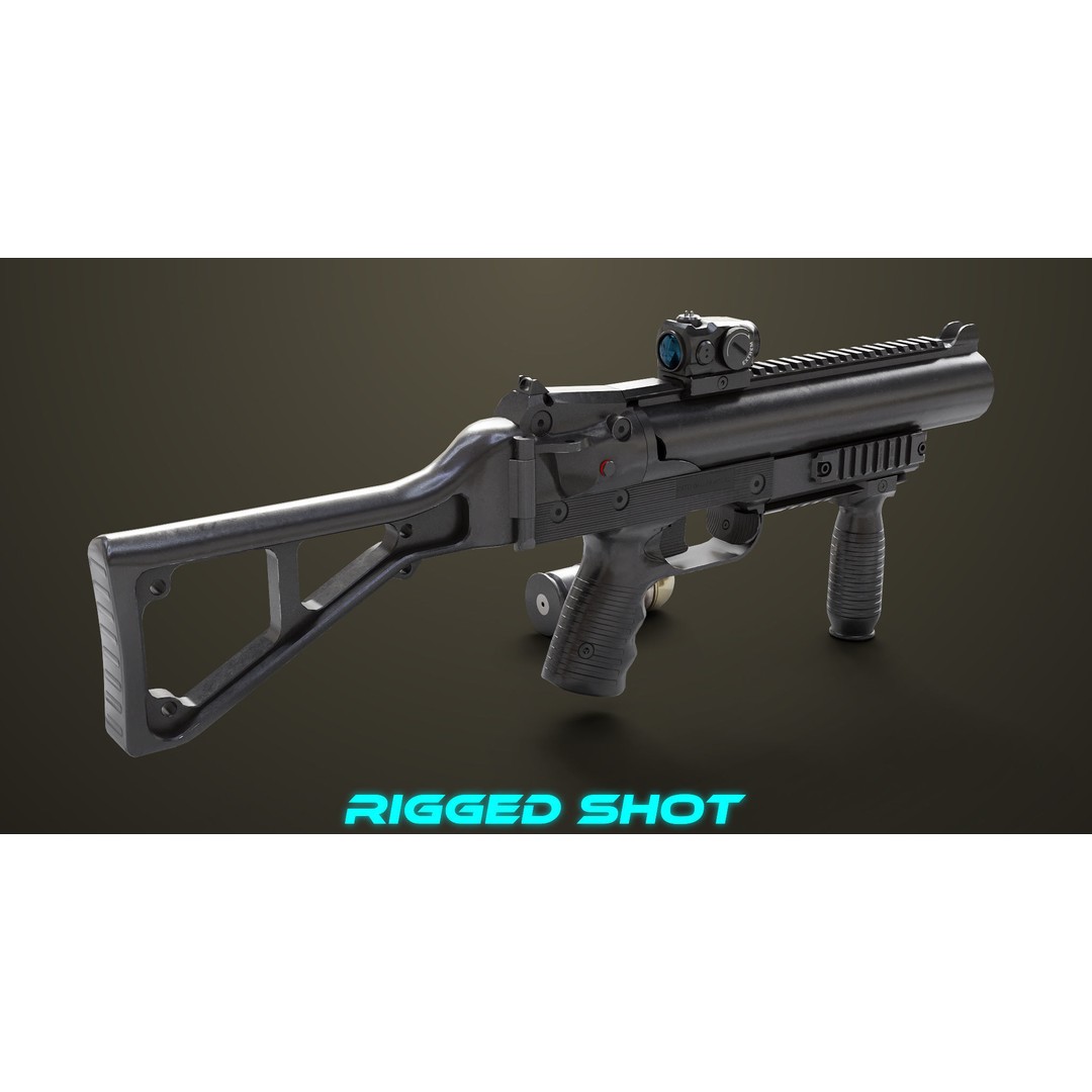 Grenade Launcher 3D Model – Low Poly PBR Game Asset for Unity & Unreal - View 8