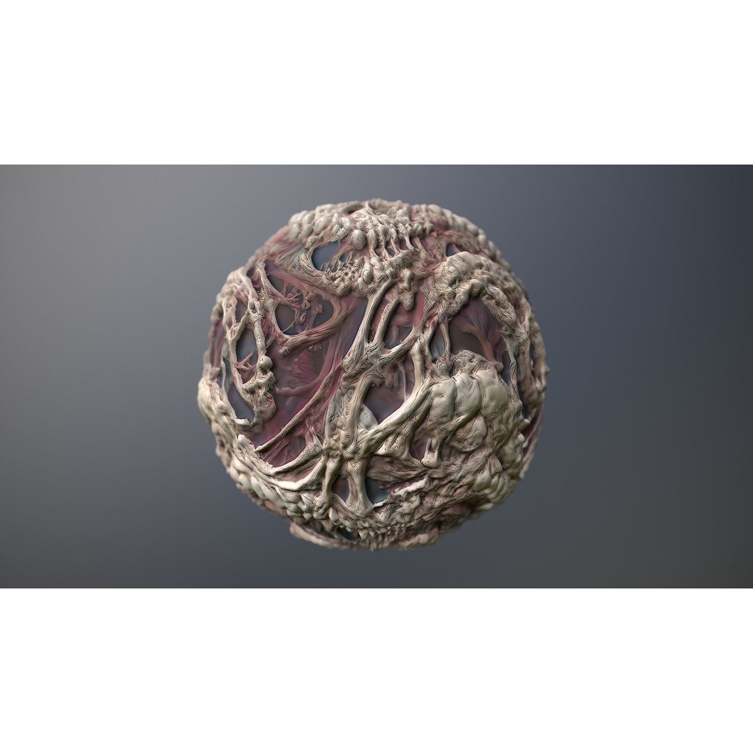 Monster Skin 3D Model – Seamless PBR Texture Pack, FBX - View 9