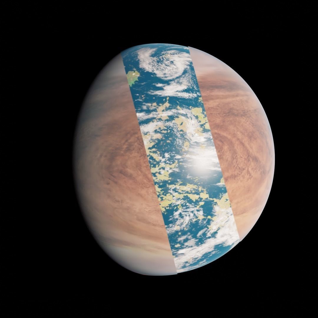 Terraformed Venus 3D Model – Low Poly Planet with 16k Textures, Blender, FBX - View 3