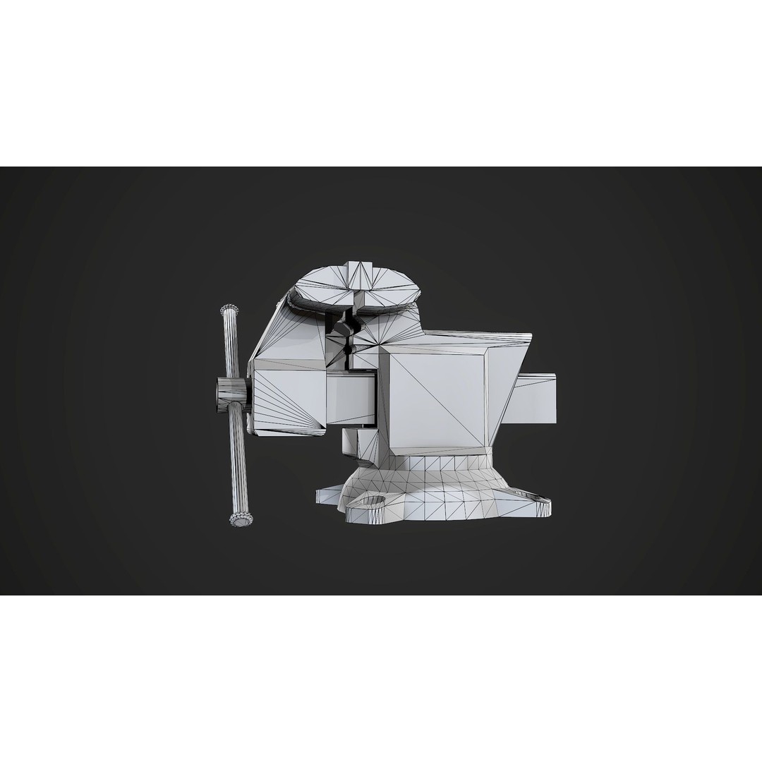 Old Vise 3D Model – Low Poly Game Ready Asset, FBX, OBJ - View 11