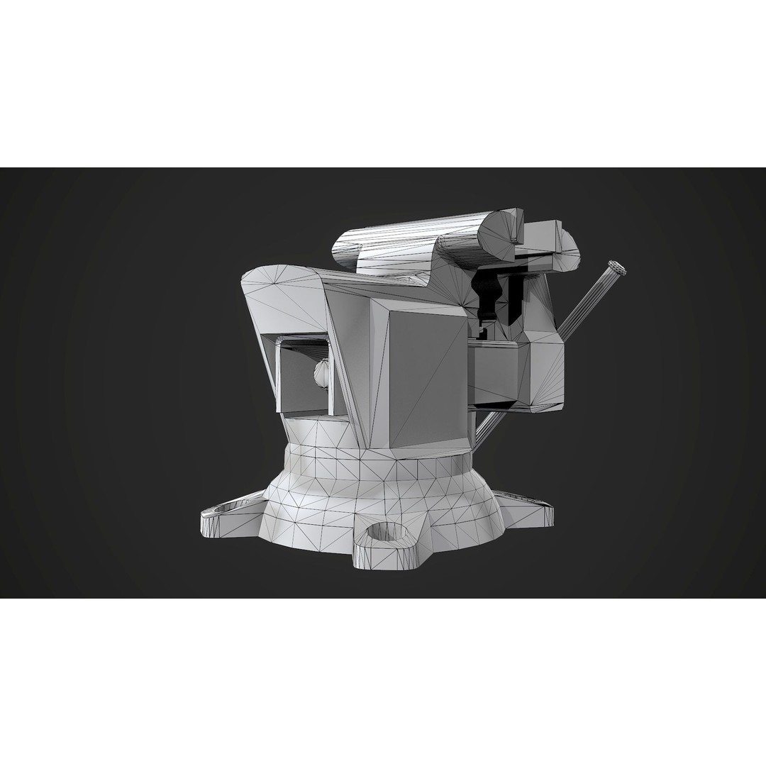 Old Vise 3D Model – Low Poly Game Ready Asset, FBX, OBJ - View 12