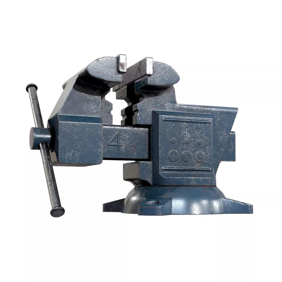 Old Vise 3D Model – Low Poly Game Ready Asset, FBX, OBJ - View 2
