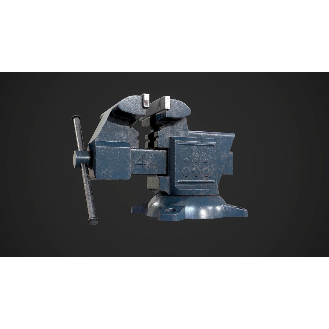 Old Vise 3D Model – Low Poly Game Ready Asset, FBX, OBJ - View 3
