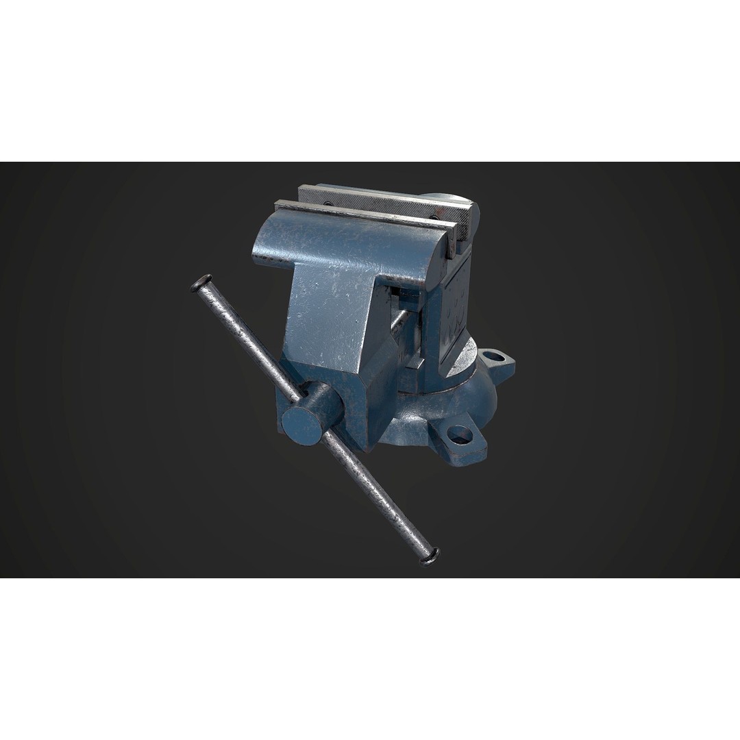 Old Vise 3D Model – Low Poly Game Ready Asset, FBX, OBJ - View 5