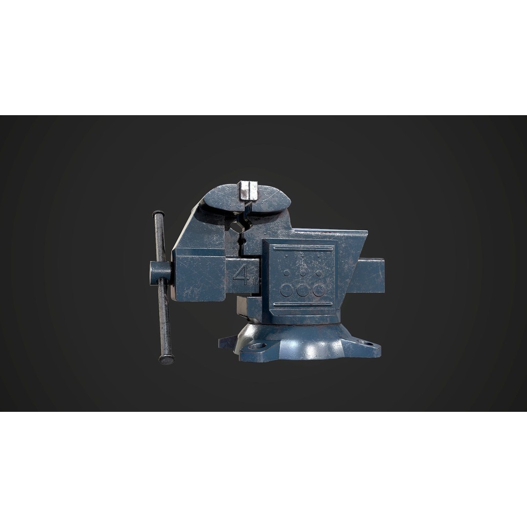 Old Vise 3D Model – Low Poly Game Ready Asset, FBX, OBJ - View 6