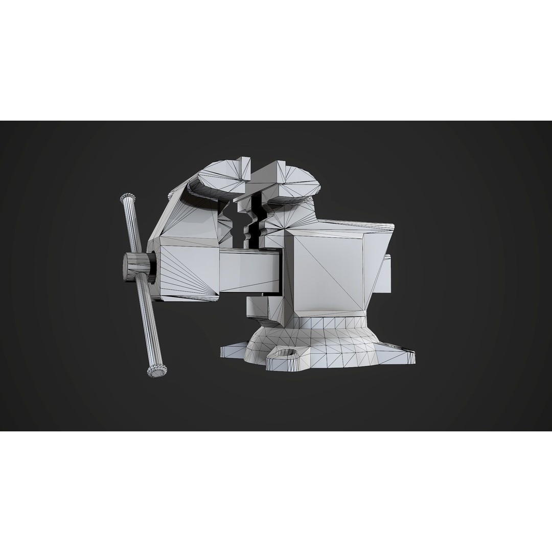 Old Vise 3D Model – Low Poly Game Ready Asset, FBX, OBJ - View 8