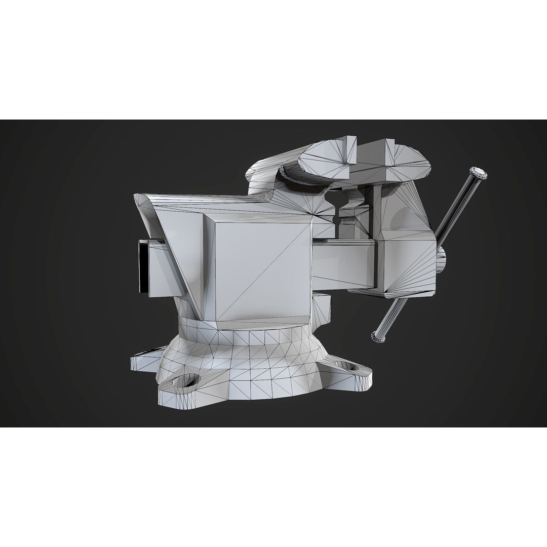 Old Vise 3D Model – Low Poly Game Ready Asset, FBX, OBJ - View 9