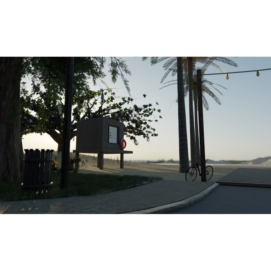 Small Town 3D Model – Low Poly Game Asset with Custom Textures - View 11